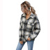 Women s Loose Plaid Shirt Jacket nihaostyles clothing wholesale NSJM80246