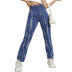 jeans rectos de cintura alta teñidos anudados para mujer nihaostyles ropa al por mayor NSJM80252
