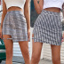 High Waist Plaid Short Skirt NSJM80256