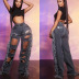 women s ripped fringed straight leg jeans nihaostyles clothing wholesale NSTH80260