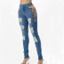 women s side strap stretch jeans nihaostyles clothing wholesale NSTH80268
