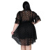 women s plus size polka dot mesh dress nihaostyles clothing wholesale NSCYF80292