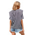 plaid print Short Sleeve Vest nihaostyles clothing wholesale NSJM80305