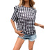 plaid print Short Sleeve Vest nihaostyles clothing wholesale NSJM80305