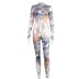 women s digital printing long-sleeved yoga jumpsuit nihaostyles clothing wholesale NSJYF80316