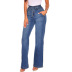 women s high waist wide leg jeans with belt nihaostyles clothing wholesale NSYB77020