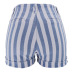 spring striped high-waisted wide leg denim shorts NSYB77022