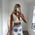 women s blue and white porcelain printed skirt nihaostyles clothing wholesale NSXPF77079