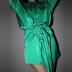  folds tied waist long-sleeved shoulder pad glossy dress nihaostyles clothing wholesale NSXPF77080