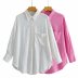  cotton and linen long-sleeved single-breasted mid-length shirt two-color nihaostyles clothing wholesale NSXPF77082