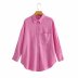 Camisa de manga larga de un solo pecho de algodón y lino, ropa de estilo nihaostyles de dos colores al por mayor NSXPF77082