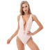 Solid Color V-Neck Open Back One-Piece Swimsuit Three-Color NSDMS77133