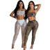 sequined sling short camisole with pants set nihaostyles clothing wholesale NSCYF80334