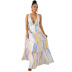 printed large-scale V-neck halter dress nihaostyles clothing wholesale NSCYF80340