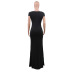 Short Sleeve Deep V Sequin Slim Dress NSCYF80347