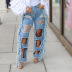 ripped Tassel Wide Leg Jeans with Diamond Fragments nihaostyles clothing wholesale NSTH80375