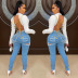elastic ripped jeans nihaostyles clothing wholesale NSTH80382