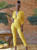 solid color V-neck tether straps pleated long-sleeved tight jumpsuit nihaostyles clothing wholesale NSMX80428