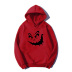 Halloween terrorista cara sonriente imprimir casual fleece sudadera con capucha nihaostyles venta al por mayor disfraces de halloween NSYAY80724
