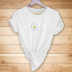 Letter daisy print casual short-sleeved T-shirt nihaostyles wholesale clothing NSYAY80710