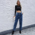 autumn and winter Women s Straight High Waist Jeans nihaostyles wholesale clothing NSJM80434