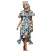 vestido floral adelgazante de cintura alta estampado para mujer nihaostyles ropa al por mayor NSJM80449