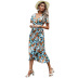 vestido floral adelgazante de cintura alta estampado para mujer nihaostyles ropa al por mayor NSJM80449