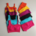 Solid color hollow gathered yoga single-strap vest & pants set NSXER80460