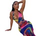 women s print halterneck sling dress nihaostyles wholesale clothing NSJYF80463