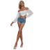 Summer women s wrapped chest off-shoulder ultra-short top nihaostyles wholesale clothing  NSWX80501