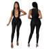 women s printing  hollow slimming jumpsuit nihaostyles wholesale clothing NSCYF80509
