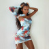 women s printed chest-wrapped package hip short dress nihaostyles wholesale clothing NSJYF80515