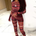 women s round neck top and flared striped pants jumpsuit nihaostyles wholesale clothing NSJYF80516