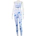 women s sling print short vest and leggings two-piece yoga suit nihaostyles wholesale clothing NSJYF80517