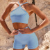 women s camisole and hot shorts yoga two-piece suit nihaostyles wholesale clothing NSJYF80519