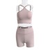 women s camisole and hot shorts yoga two-piece suit nihaostyles wholesale clothing NSJYF80519