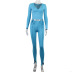 Conjunto de dos piezas de leggings elásticos de cintura alta y top corto para mujer nihaostyles ropa al por mayor NSJYF80524