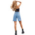 spring and summer women s high waist chain denim shorts nihaostyles wholesale clothing NSJM80529