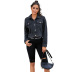 Women s Retro Lapel Denim Short Jacket coat nihaostyles wholesale clothing NSJM80532