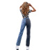 jeans rectos con agujeros de pierna ancha de cintura alta para mujer nihaostyles ropa al por mayor NSJM80537