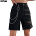 Summer women s High Waist Straight Ripped Denim Shorts  nihaostyles wholesale clothing NSJM80538