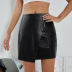 spring and autumn women s slimming package hip leather skirt nihaostyles wholesale clothing NSJM80543