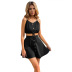 women s sling button tube top and a-line skirt two-piece set nihaostyles wholesale clothing NSJM80545