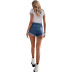 spring and summer women s high waist wide legs straight denim shorts nihaostyles wholesale clothing NSJM80548