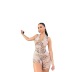 women s V-neck snake print high waist hip-lifting jumpsuit nihaostyles wholesale clothing NSJYF80559
