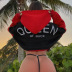 women s round neck Queen letter print hooded short sweatershirt nihaostyles wholesale clothing NSXE80576
