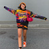 Autumn print loose contrast color sweatershirt nihaostyles wholesale clothing NSXE80592