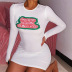 paquete ajustado camiseta con estampado de cadera vestido corto nihaostyles ropa al por mayor NSXE80594