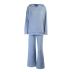 autumn women s hooded Pure color loose sweater straight wide-leg pants suit nihaostyles wholesale clothing NSXE80606