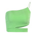 Summer Slanted Shoulder Single Shoulder Hollow Strap Vest nihaostyles wholesale clothing NSXE80614